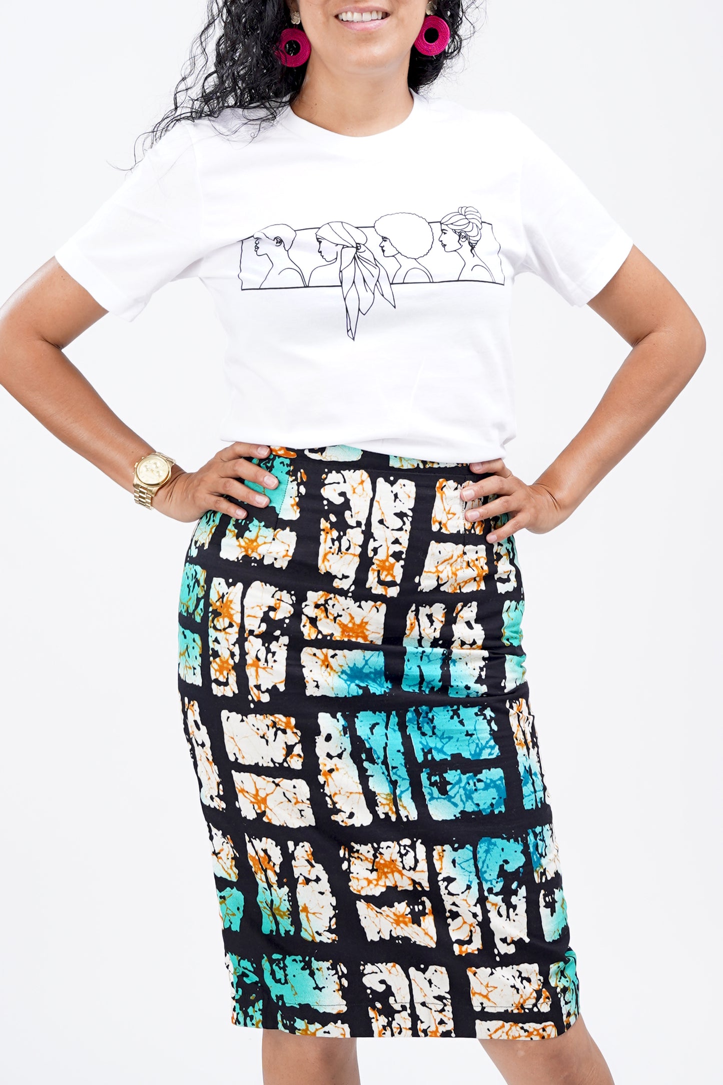 Adire Pencil Skirt