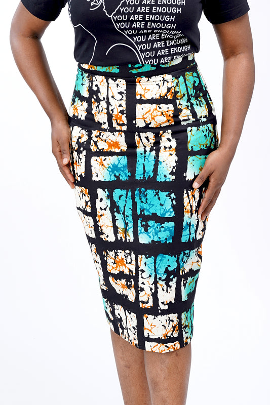 Adire Pencil Skirt
