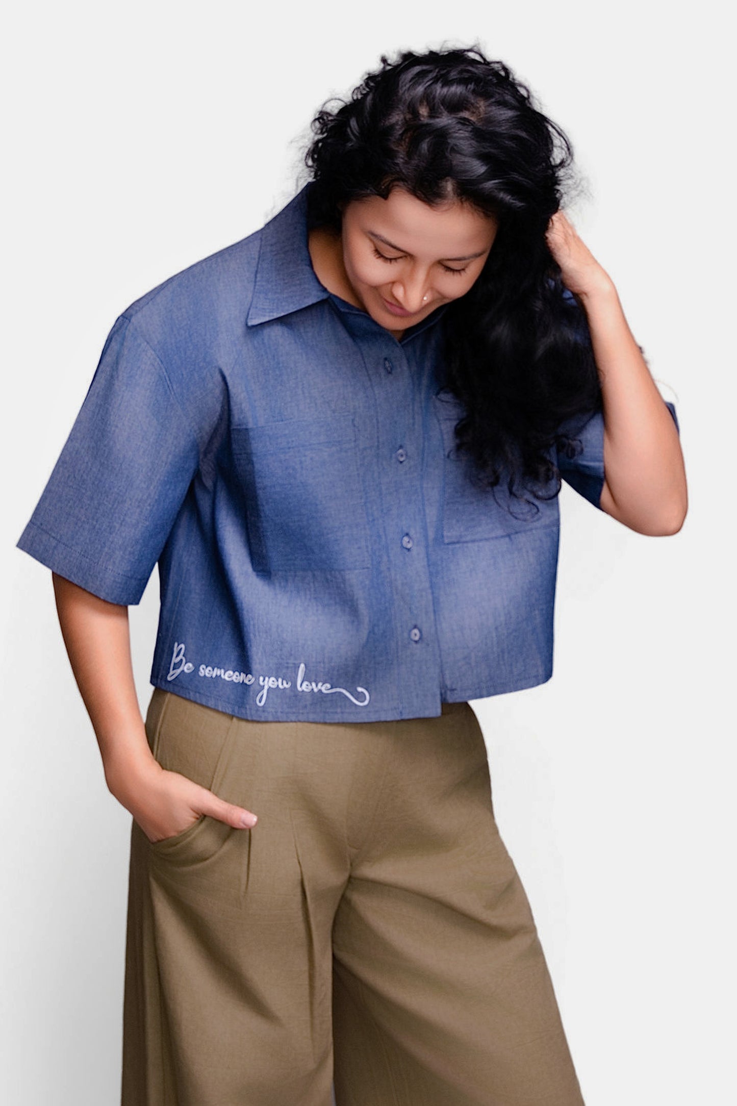 Denim Crop Shirt