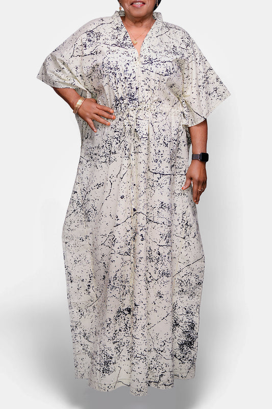 Kaftan with Drawstring Tie