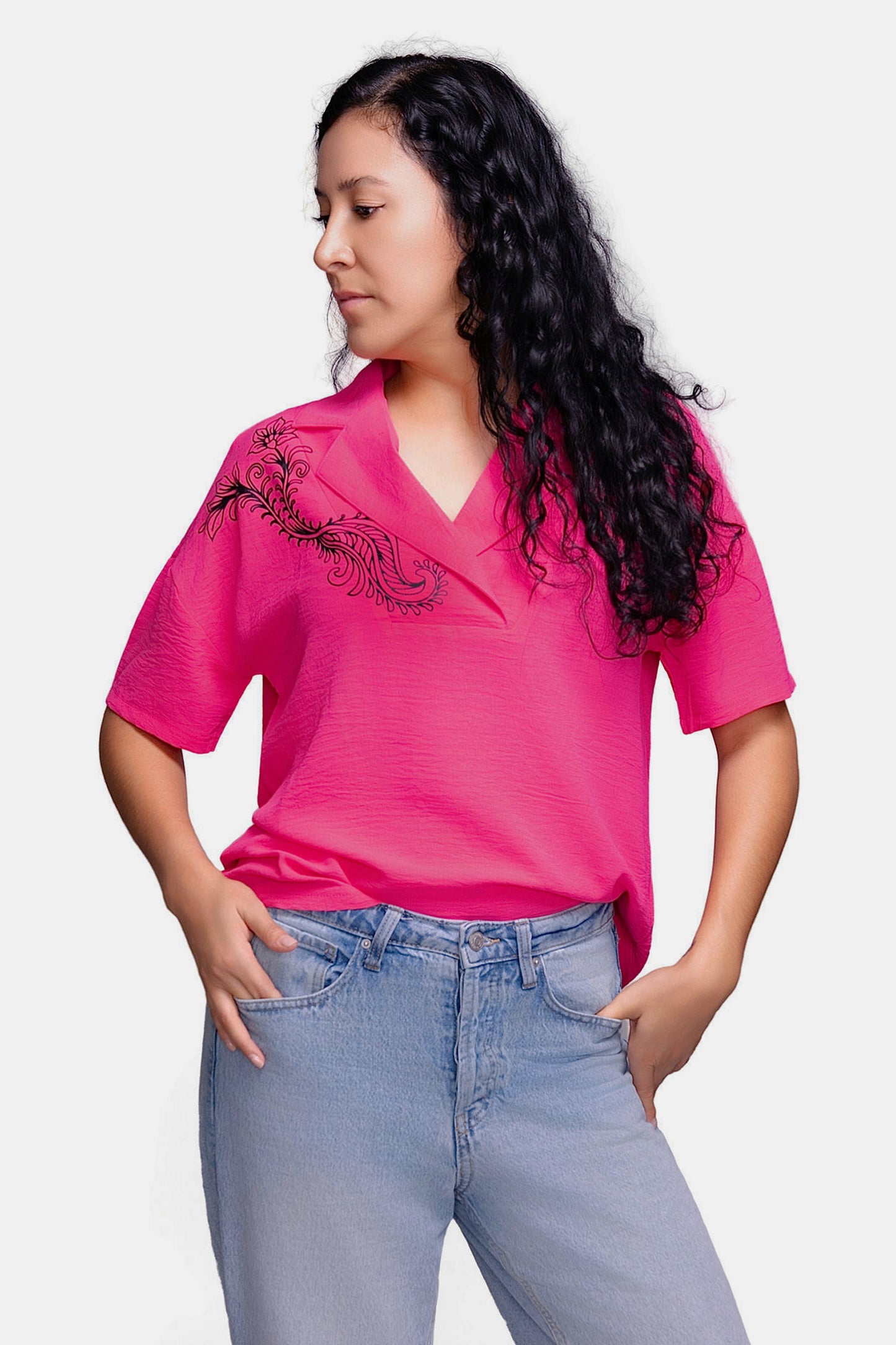 Loose Top with Collar