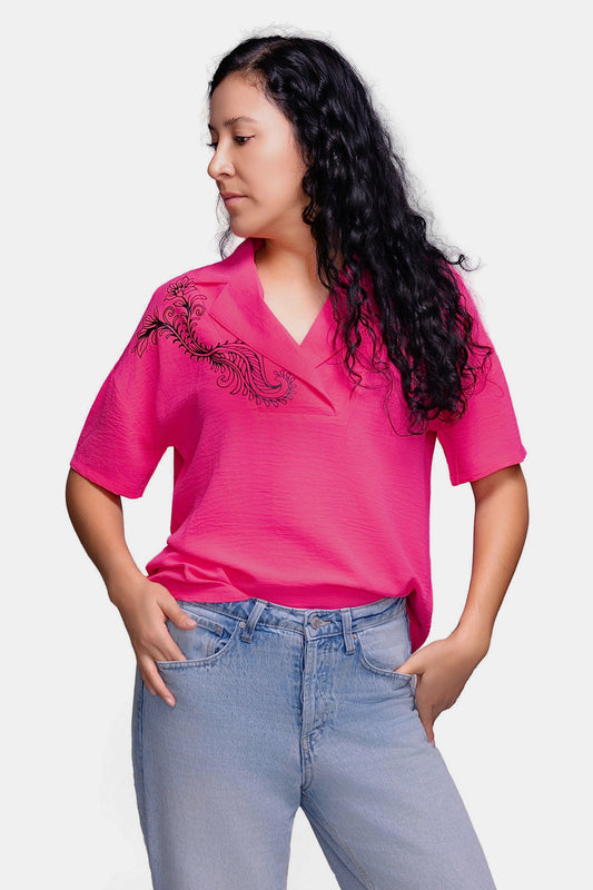 Loose Top with Collar